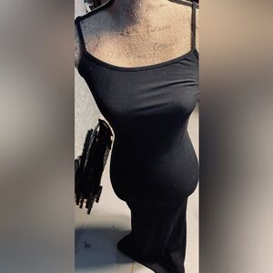 Wild Fable Black Ribbed Body Con Maxi Dress.